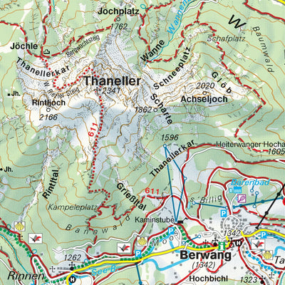 Hiking Map Ehrwald - Lermoos - Tannheimer Tal