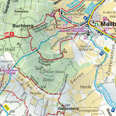 Hiking Map Western Weinviertel Front Side