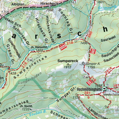 Hiking Map Totes Gebirge East