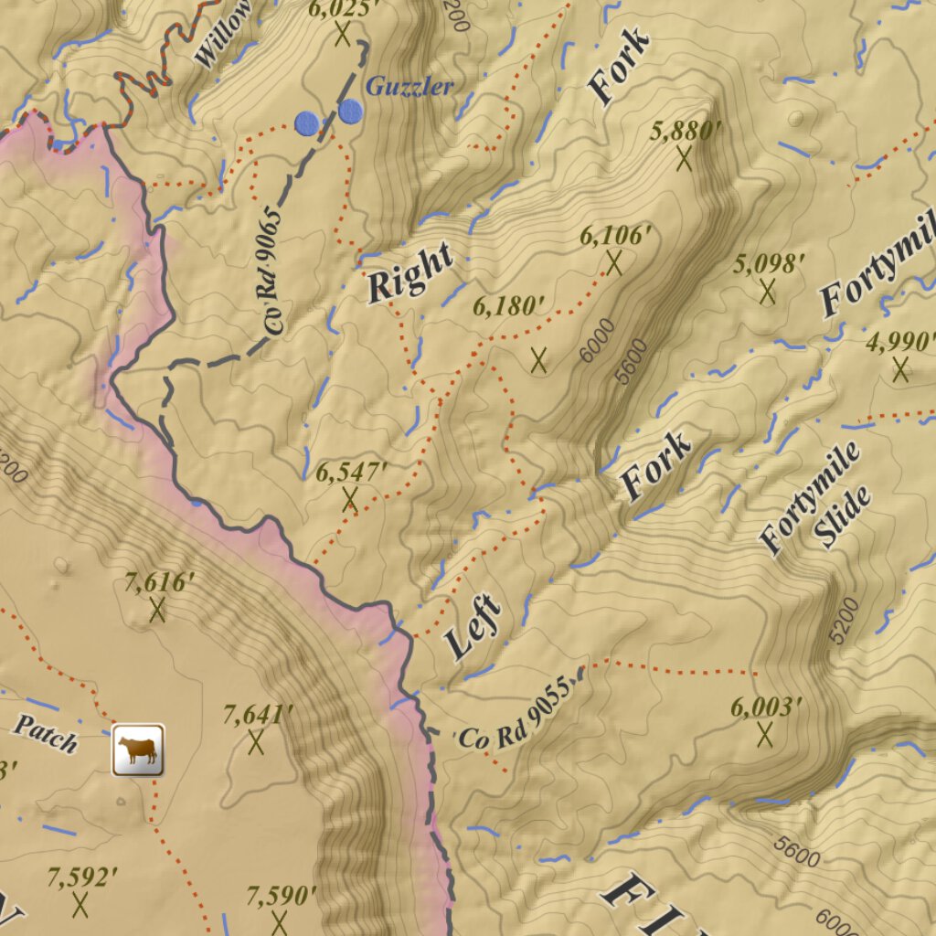 Fiftymile Bench, Utah 15 Minute Topographic Map - Color Hillshade by ...