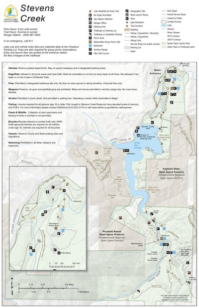Stevens Creek County Park Guide Map