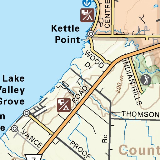 SOON23 Ipperwash Beach Southern Ontario Topo Map by Backroad Mapbooks