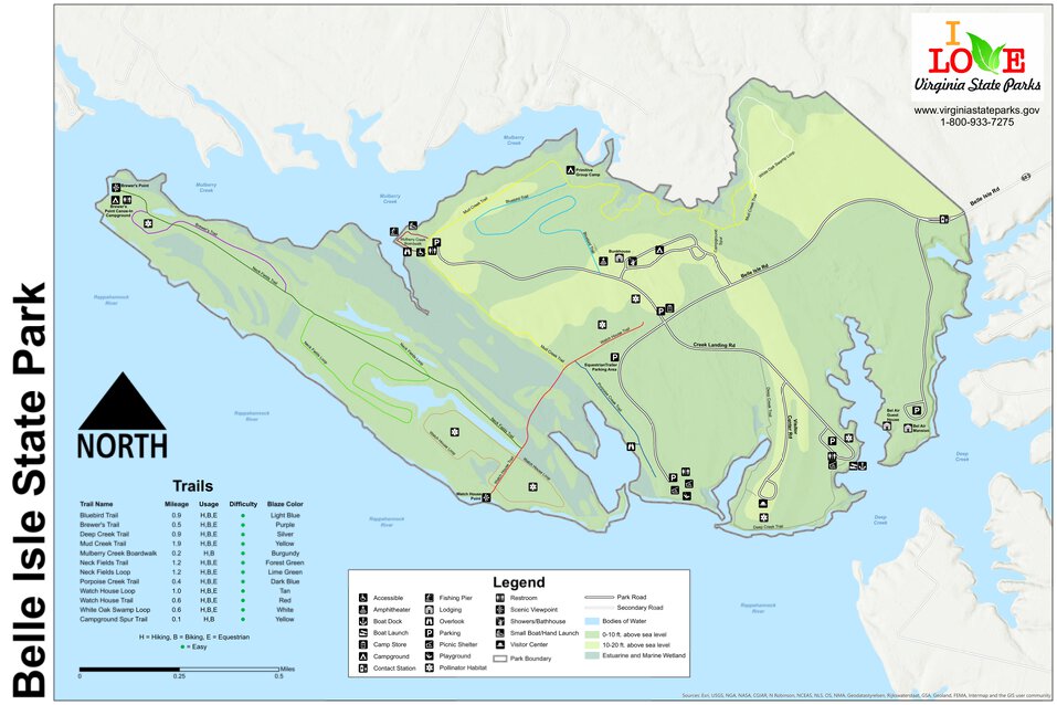 Belle Isle State Park Map by Virginia State Parks Avenza Maps