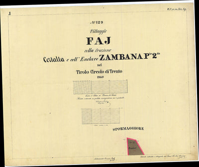 FAI Mappa originale d'impianto del Catasto austro-ungarico. Scala 1:2880