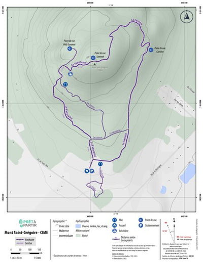 Prêt-à-Partir | Boucle du mont Saint-Grégoire Map by Rando Quebec ...