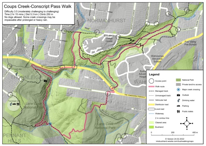 Coups Creek-Conscript Pass Walk Map by Sydney Bushwalking Maps | Avenza ...