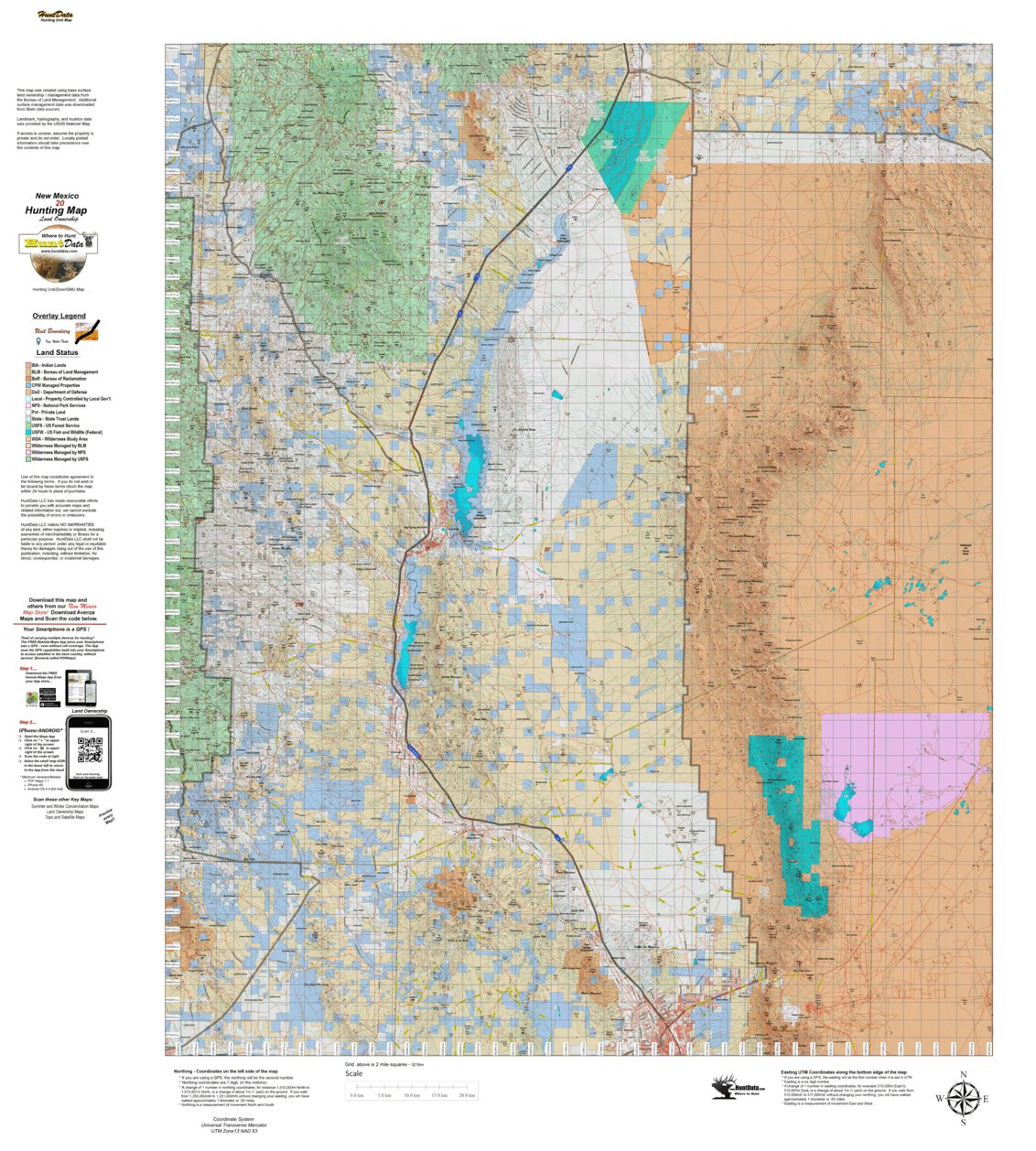 NM Unit 20 Land Ownership Map by New Mexico HuntData LLC | Avenza Maps