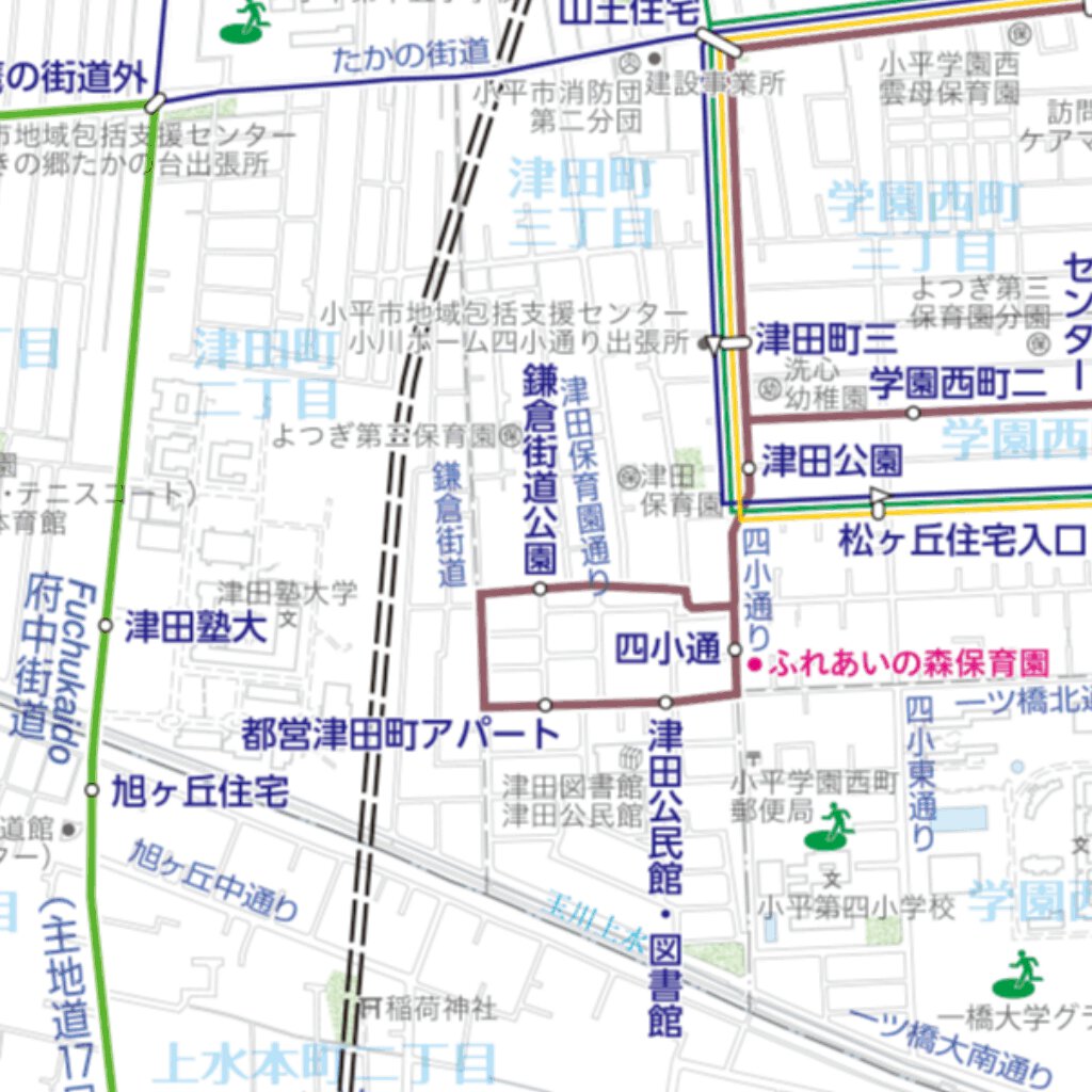 小平市公共交通マップ(Kodaira City Public Transport Map) by Buyodo 