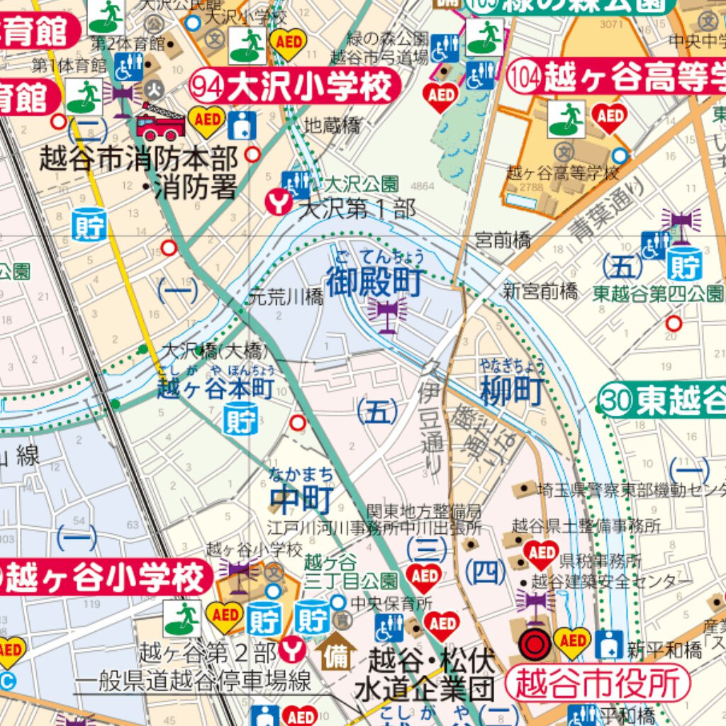 越谷市防災マップ（2021年3月版） Map by Buyodo corp. | Avenza Maps