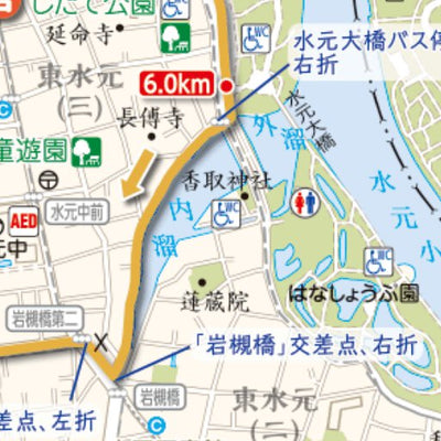 1. 大場川～水元公園コース（7.3km）