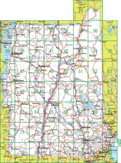 New Hampshire/Vermont Atlas & Gazetteer Overview Map
