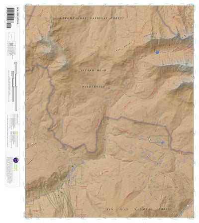 Dolores Peak, Colorado 7.5 Minute Topographic Map - Color Hillshade