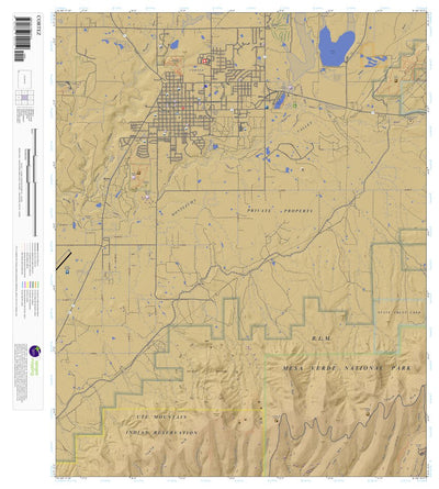 Cortez, Colorado 7.5 Minute Topographic Map - Color Hillshade