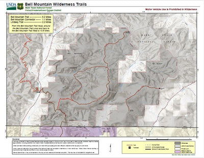 Mark Twain National Forest - Bell Mountain Wilderness Trails Map