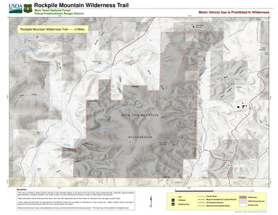 Mark Twain National Forest - Rockpile Mountain Wilderness Trails Map