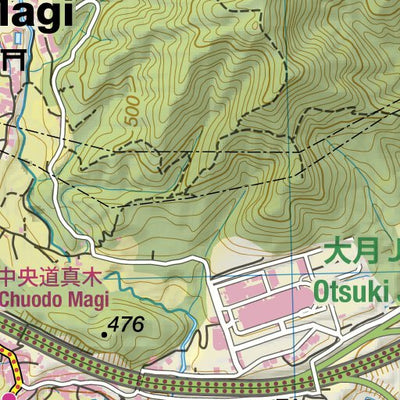 Takagawa-yama 高川山 Hiking Map (Chubu, Japan) 1:25,000