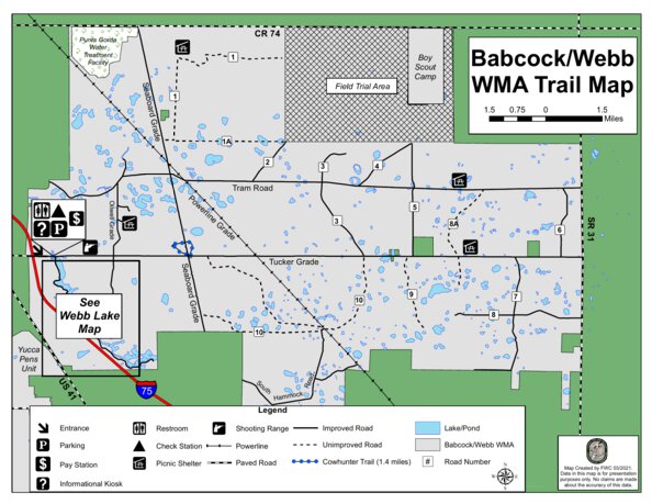 Babcock/Webb - Yucca Pens WMA Brochure Map by Florida Fish and Wildlife  Conservation Commission