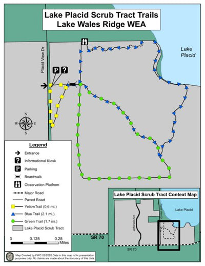 Lake Wales Ridge WEA - Lake Placid Scrub Tract Trail Map