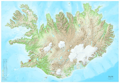 Iceland 1:300 000 as a single map 2022