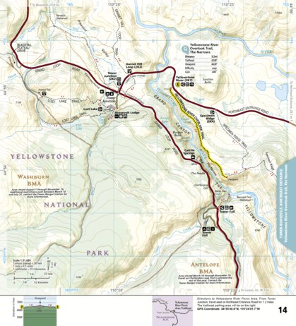 1705 Yellowstone Day Hikes (map 14)