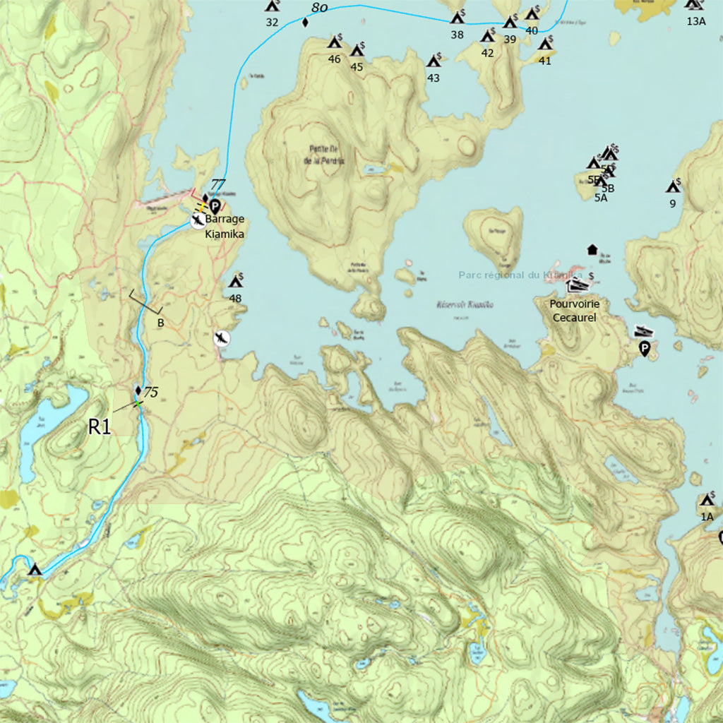 Rivière Kiamika Map by Canot Kayak Quebec | Avenza Maps