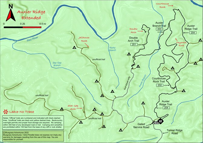 Red River Gorge: Auxier Ridge Map by 42nd Parallel | Avenza Maps
