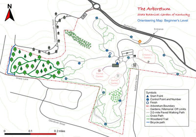 UK Arboretum: Orienteering Map Beginner Level