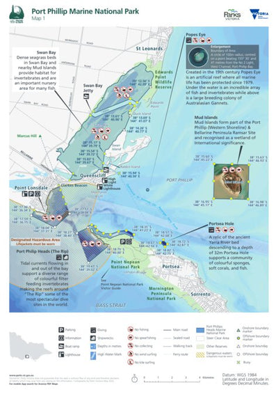 Port Phillip Heads Marine National Park Visitor Guide Map 1