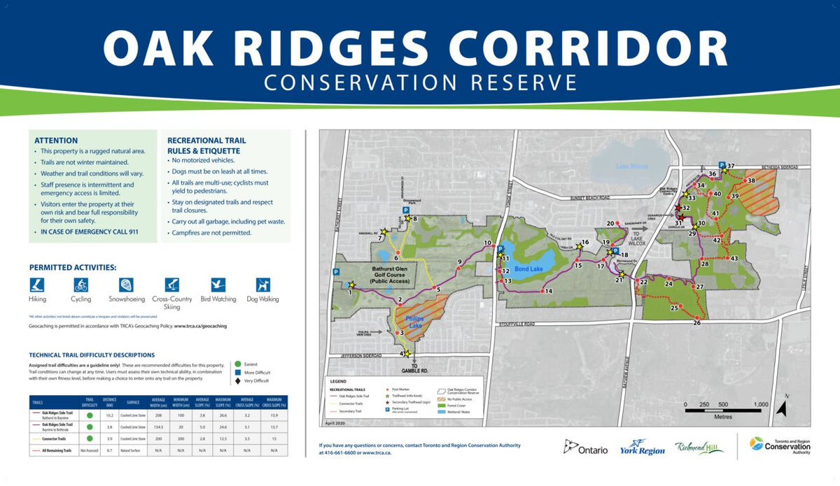 Oak Ridges Corridor Conservation Reserve Map by Toronto and Region ...