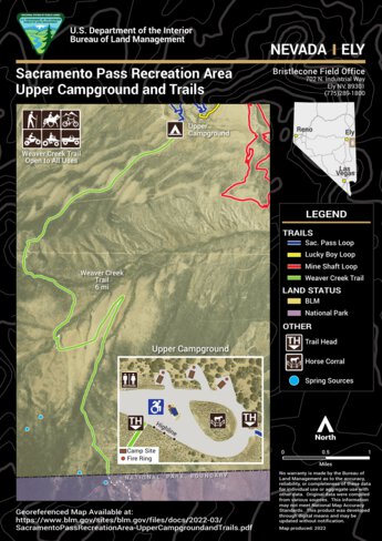 Sacramento Pass Recreation Area Upper Campground and Trails