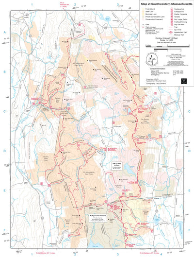 AMC Southwestern Massachusetts trail map 11th edition