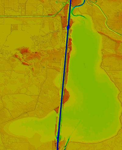 Calcasieu Lake (Big Lake), Louisiana 3d Digital Elevation Model