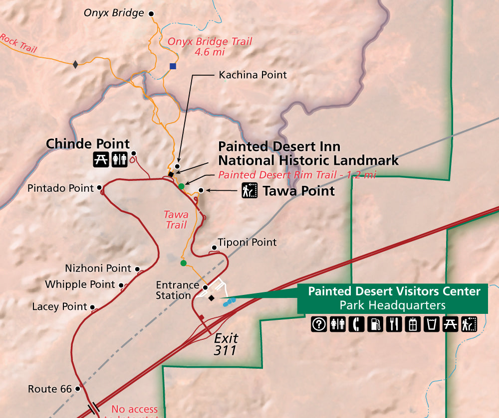 petrified forest national park map