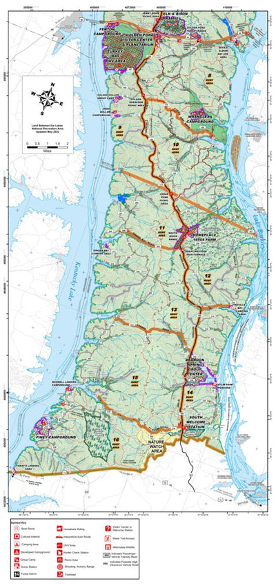 Land Between the Lakes South, Visitor Map