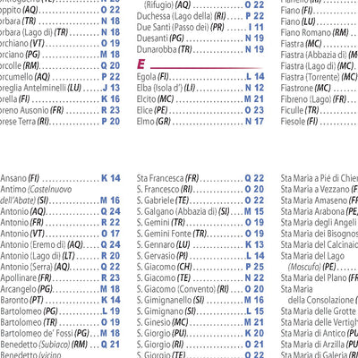 Italie Centre - Index