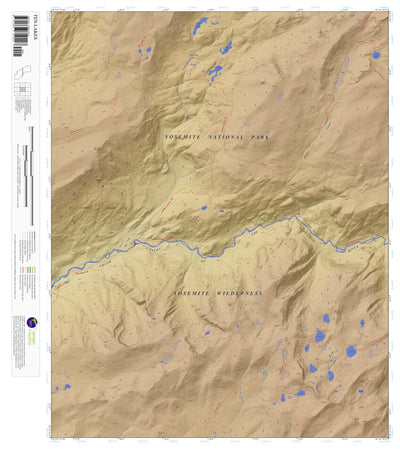 Ten Lakes, California 7.5 Minute Topographic Map - Color Hillshade