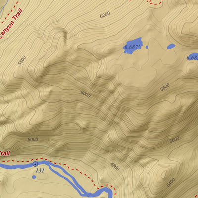 Ten Lakes, California 7.5 Minute Topographic Map - Color Hillshade