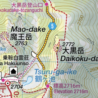 Norikura-dake 乗鞍岳 Hiking Map (Chubu, Japan) 1:25,000