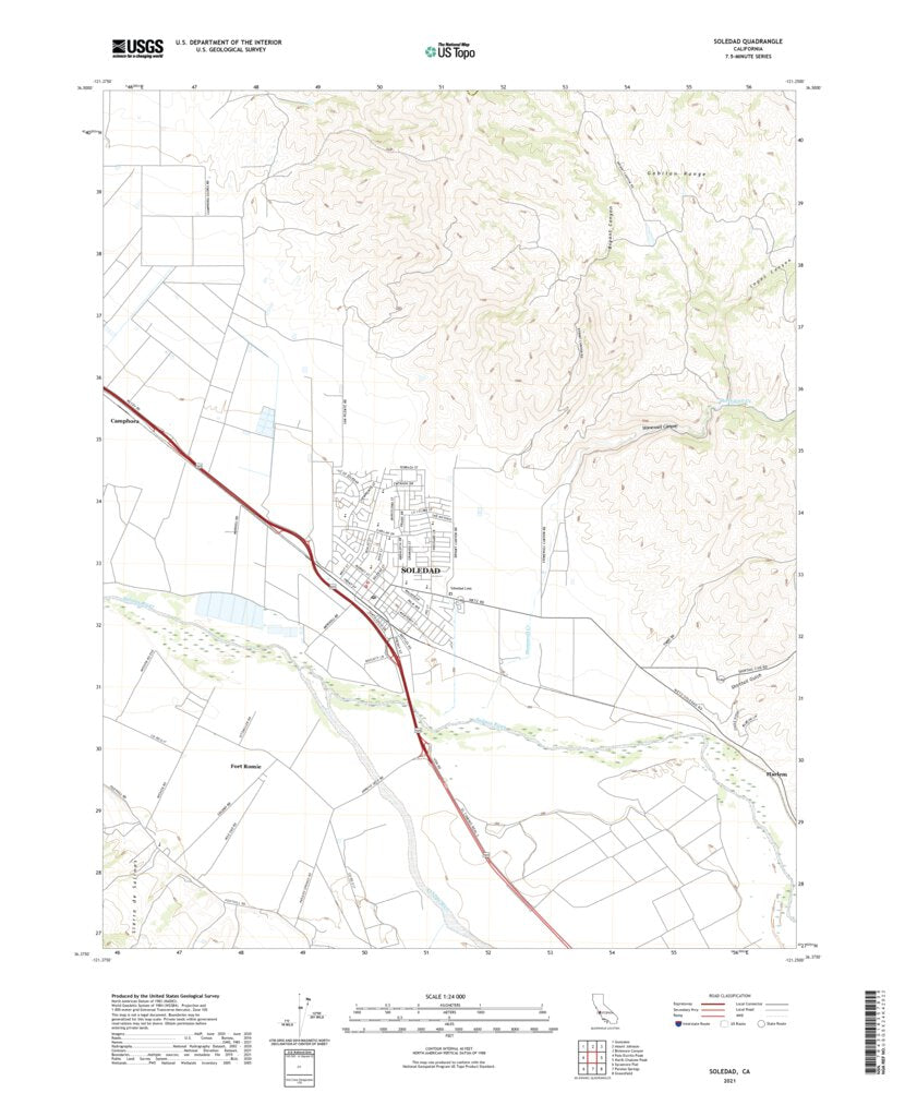 Soledad, CA (2021, 24000-Scale) Map by United States Geological Survey ...