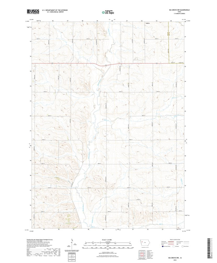 Ida Grove NW, IA (2022, 24000Scale) Map by United States Geological