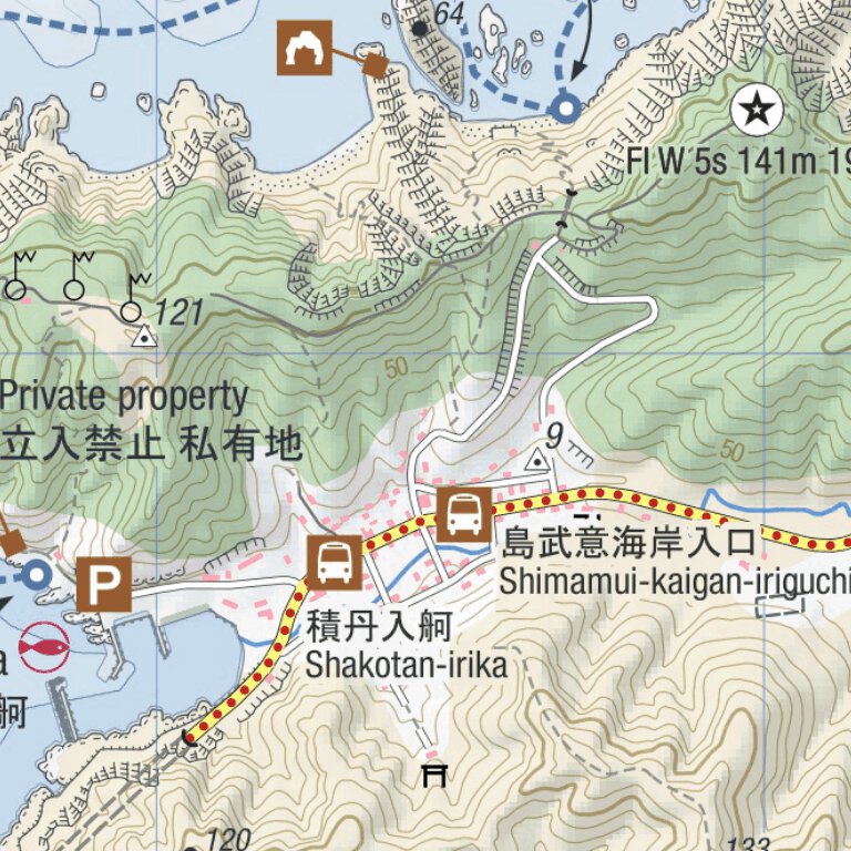 Map 1/2 - Irika to Bikuni Sea Kayaking (Shakotan Peninsula