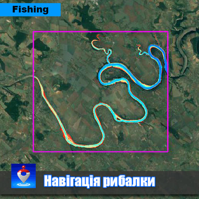 Дністровське водосховище (Макарівка-Атаки). Карта глибин.