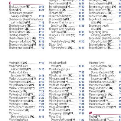 Allemagne Sud-Est, Bavière - Index
