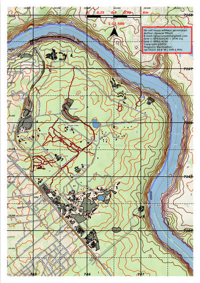 Map of the 600 hectares Municipal Reserve, Puerto Iguazú, Misiones, Argentina