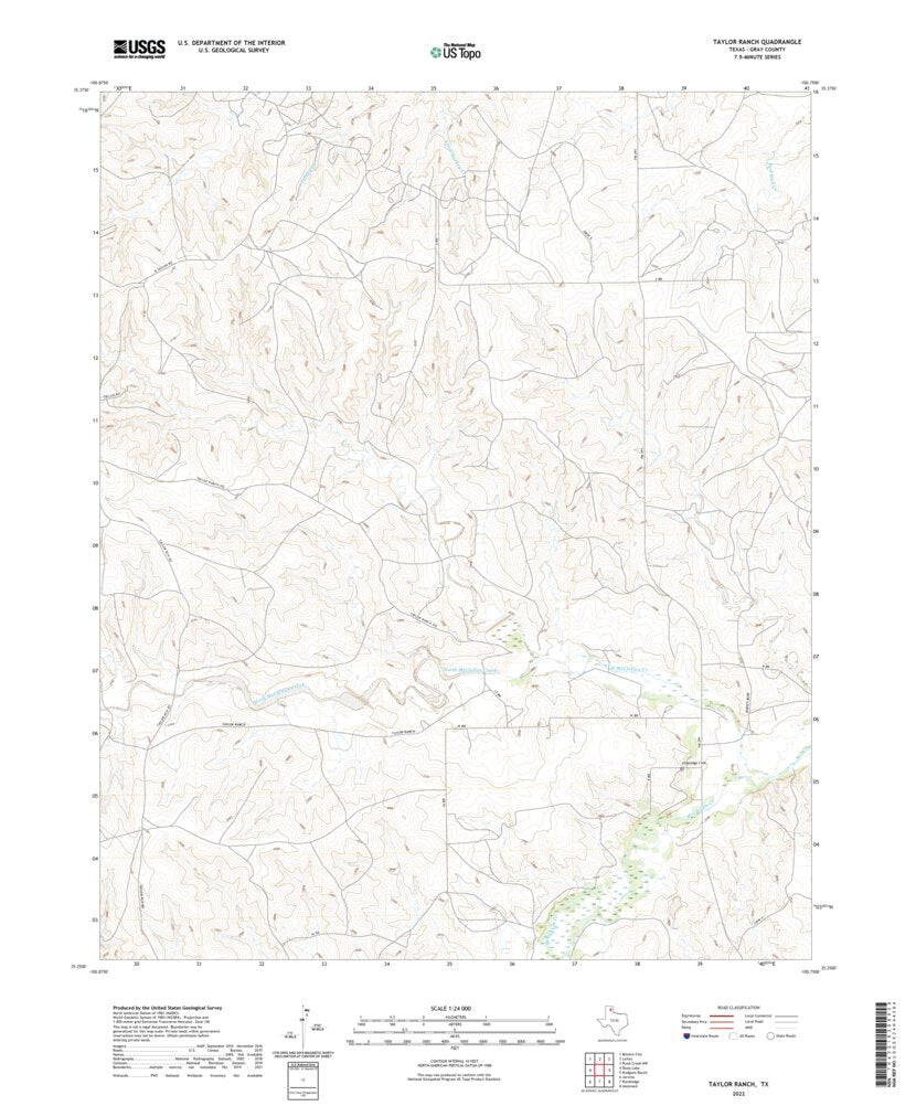 Taylor Ranch, TX (2022, 24000-Scale) Map by United States Geological ...