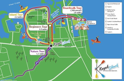 Kayak Shack Paddling Routes Map