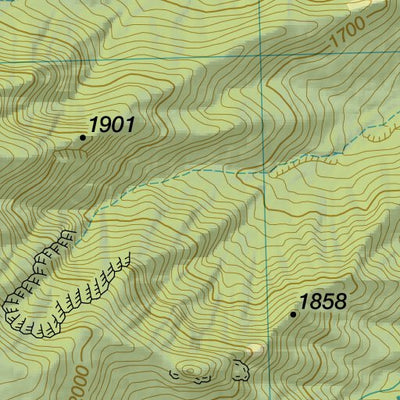Shimagare-yama 縞枯山 Chausu-yama 茶臼山 Hiking Map (Chubu, Japan) 1:25,000