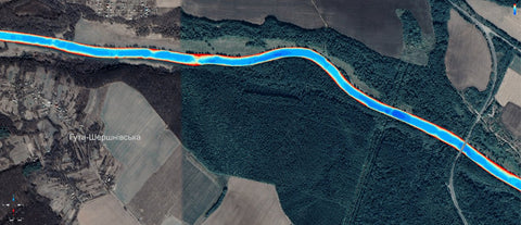 30. Південний Буг річка. (Гута-Шершнівська) Вінницька область. Карта глибин
