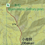 Kinbo-zan 金峯山 Hokari-yama 母狩山 Hiking Map (Tohoku, Japan) 1:25,000