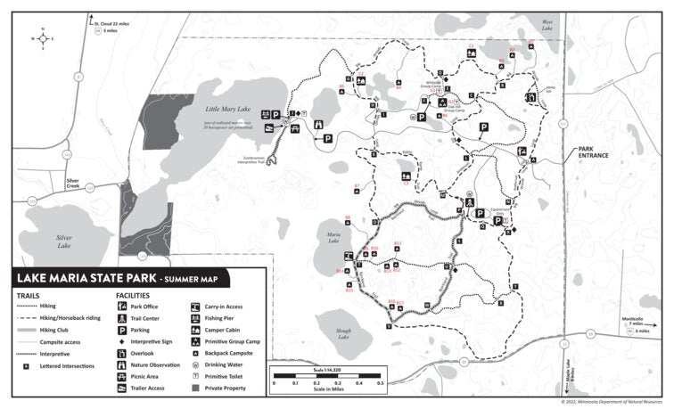 Lake Maria State Park - Summer Map by Minnesota Department of Natural 